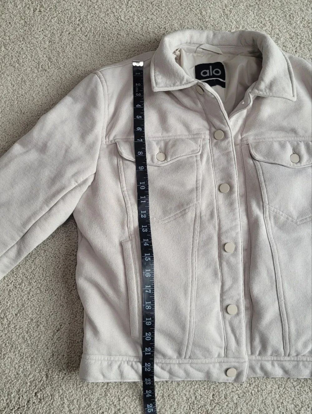 ALO Yoga Cream Neutral Jacket Relaxed Fit Athleisure Unisex Style Size S